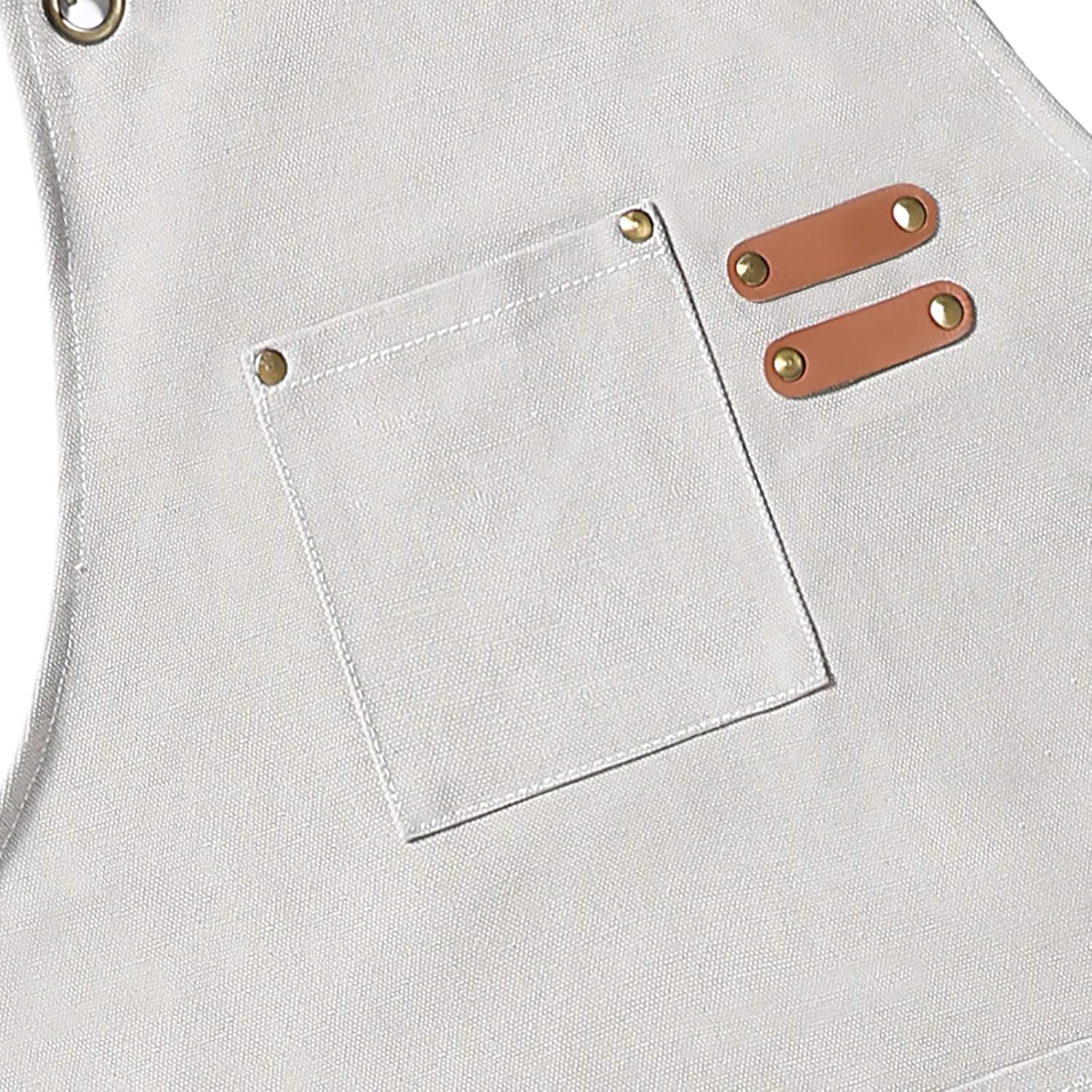 AFUN Chef Aprons for Men Women with Large Pockets, Cotton Canvas Cross Back Heavy Duty Adjustable Work Apron, Size M to XXL (Beige)