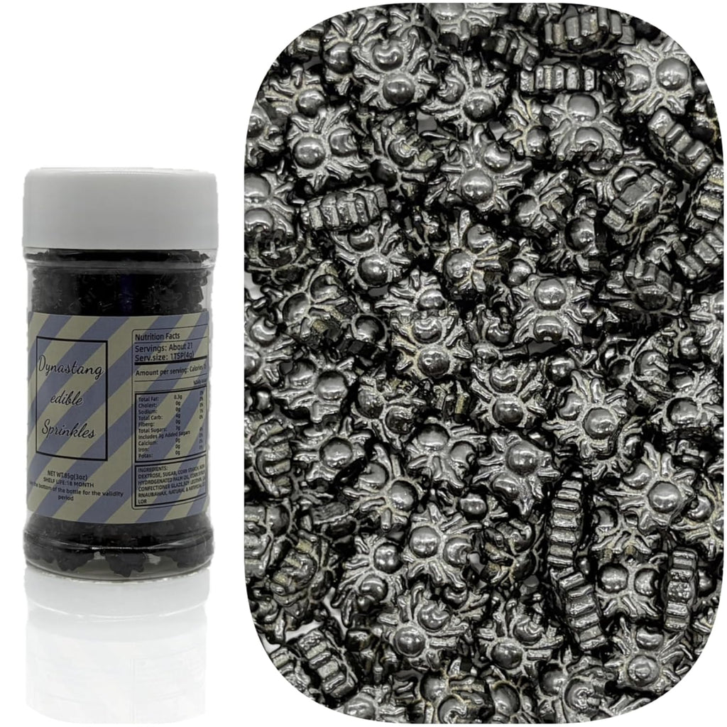 Dynastang Spiders Sprinkles Halloween Edible Spider Cake Decoration Cupcake Toppers Cookie Decorating Perfect for Cakes, Cupcakes, Desserts Toppings 3OZ