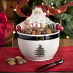 Spode Christmas Tree 7-Inch Santa Nut Bowl - Decorative Serving Bowl for Candies, Nuts, or Desserts - Christmas Holiday Season, Fine Earthenware - Holiday Entertaining & Festive Table Decor