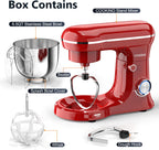 Electric Stand Mixer,10 Speeds Tilt-Head Food Mixer, 3-IN-1 Kitchen Mixer for Daily Cooks with 6 QT Bowl,Dough Hook, Beater, Whisk (Empire Red)