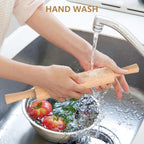 Classic Wooden Rolling Pin with Handle and Pastry Mat for Fondant, Pizza, Pies, Cookies, Rolling Pin for Baking with 3 Multi-Color Thickness Rings, 17" x 2.5" Natural Beechwood