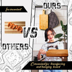 Nuenen 50 Pcs Wood Cutting Board with Handle 15.7 x 7.8 Inch Acacia Bamboo Wooden Serving Kitchen Chopping Boards for Pizza, Bread, Cheese, Charcuterie, Fruit, Vegetables (Acacia)