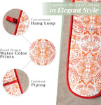 Maison d' Hermine Double Oven Mitts 100% Cotton 7"x35" Double Oven Mitt Heat Resistant BBQ Cooking Gloves with Loop, Baking, Grilling, Home, Kitchen, Handling Hot Pans (Orient)