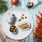 White Round Decorative Tray with Handles, 13" Versatile Serving Tray for Coffee Table, Ottoman, Ideal for Serving, Displaying, Organizing