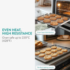 Navaris Half Sheet Baking Pan Breading Trays w Racks - Stainless Steel Baking Sheet with Wire Rack Insert for Oven Cooking - Cookie Bacon Tray - Set of 4 15.7x11.8 (40x30cm)