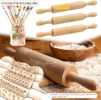 BILLIOTEAM 6 Pack 8 Inch Mini Wood Rolling Pin,Great for Children Kids Girls and Boys,Small Wooden Rollers for Art and Crafting,Baking,Cookie Dough,Cooking,Clay,Play Doh
