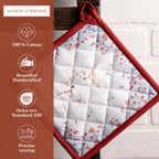 Maison d' Hermine Pot Holders 100% Cotton Heat Resistant Potholders 8" x 8" Hot Pads with Loop BBQ, Cooking, Baking, Grilling, Kitchen, Handling Hot Pans (Pack of 1, Fairytale Forest)