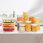 Urban Green Glass Food Storage Jar with Glass Lid, Food Canister Set with Airtight Lids, Pantry Jar for Kitchen Organization. Food Storage Container Set in 6 pack of 26oz