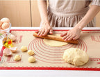 Silicone Baking Mat Set of 6, GUANCI Grade Food Baking mats Non-Stick Reusable Pizza Bakeware Mat for Making Macaroon, Pizza, Cookie, Pastry, Bread, Bun（Red）