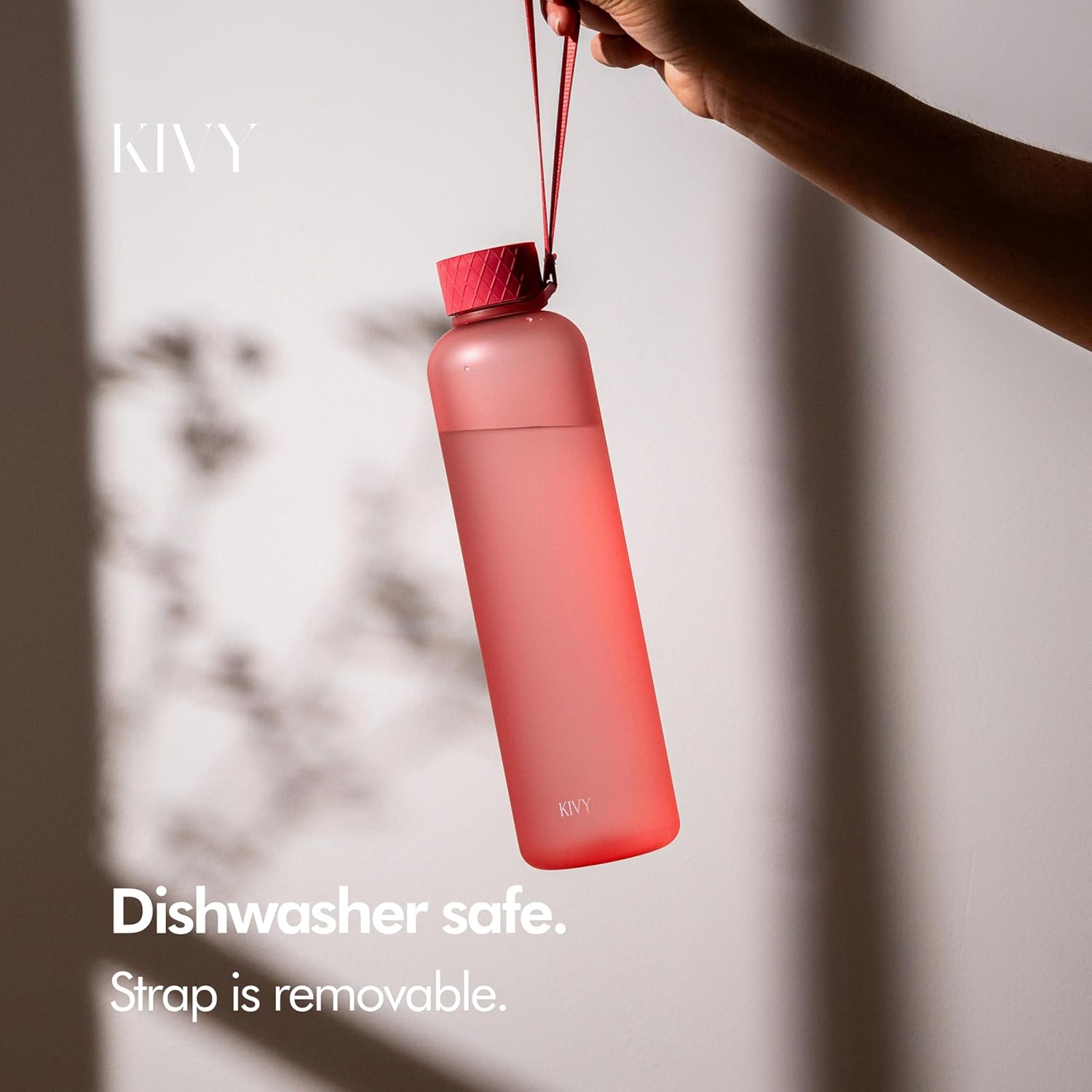 KIVY Slim Water Bottle 32oz [Lightweight & Shatterproof] - Reusable Tritan Water Bottle - Leak Proof Bottle for Women & Men - Coral Red Water Bottle BPA Free