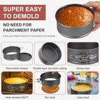 8 Pcs Mini Springform Cake Pans, 4.7 Inch Nonstick Round Cake Tin with Removable Bottom, Small Cheesecake Pans for Baking, Pizzas Quiches (Dark Grey)