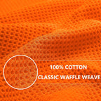 Homaxy 100% Cotton Waffle Weave Kitchen Dish Cloths, Ultra Soft Absorbent Quick Drying Dish Towels, 12 x 12 Inches, 6-Pack, Orange