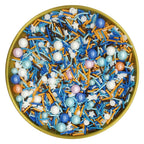 Dynastang Blue & Orange & White Sprinkles Mixed Style Edible Cake Decorations Cupcake Toppers Cookie Perfect for Cakes, Cupcakes, Desserts Toppings 3OZ