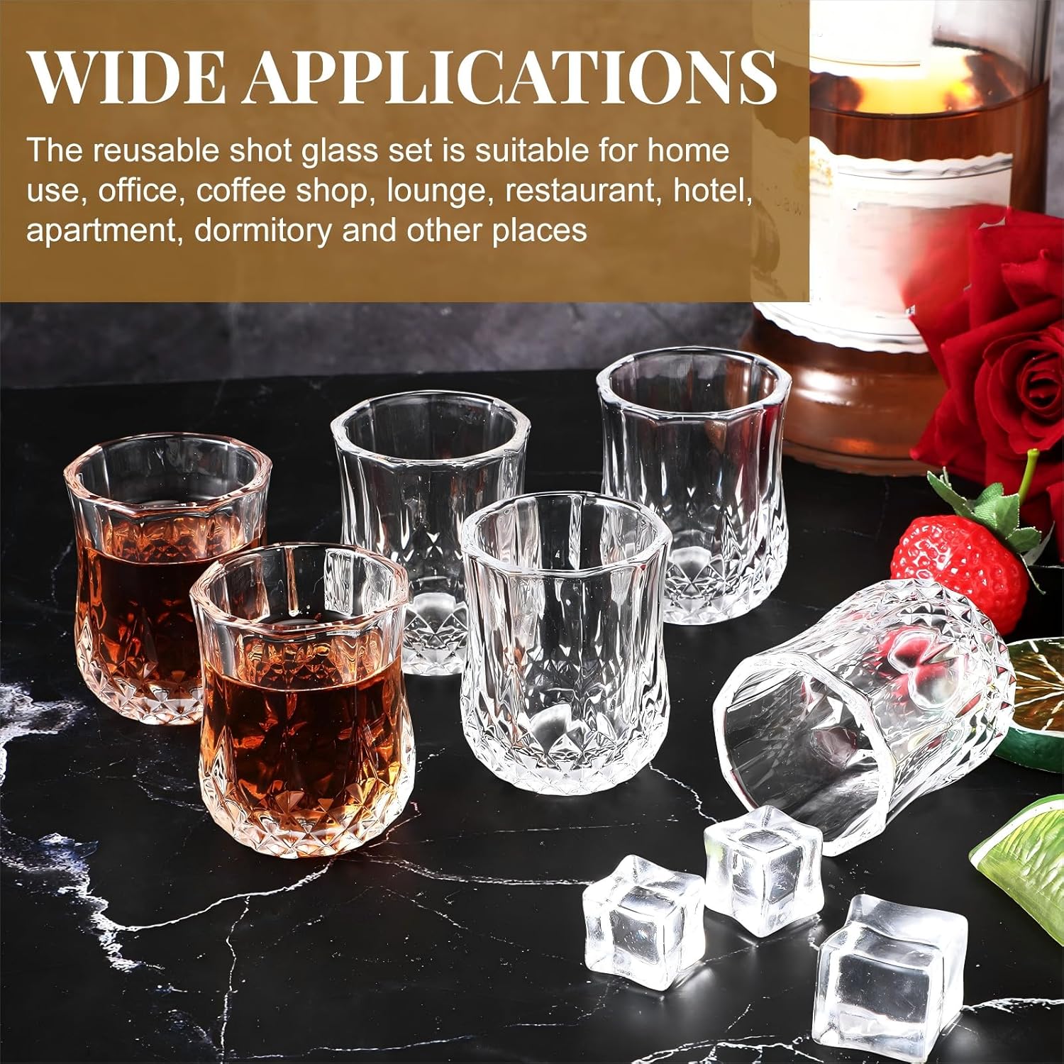 Meanplan 1.7oz Mini Shot Glasses Set Tasting Glasses Heavy Base Clear Shot cup Cute Cordial Mini Wine cups for Serving Whiskey, Wine, Juice(48 Pcs)