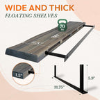 36" Acacia Live Edge Floating Shelves Set of 2 - Wall Mounted Wooden Shelf for Stylish Home Décor - Mocha Color 36x7.5x1.5 Inches