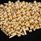 Twisweet Gold Pearl Rods Sprinkles, Edible Sugar Sprinkles for Cake Decorating Mix Size Candy Pearls for Baking Cake Topper Ice Cream Cupcake Cookie Dessert Decorations, Wedding Valentines Birthday Christmas Easter Mother's Day Supplies (130g/4.58oz)