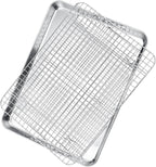 P&P CHEF 17.5 Inch Baking Sheet and Rack Set, Stainless Steel Cookie Sheets Oven Baking Pans Trays with Cooling Racks for Cooking & Roasting, Oven & Dishwasher Safe, (2Pcs)