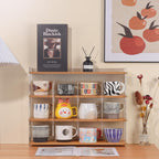 Coffee Mug Holder Wooden Cup Station Organizer 4-Tier Cup Holder for Coffee Bar Mug Display Rack for Countertop Mug Holder Shelf for Home Kitchen Nut Brown