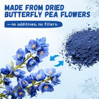 Nutrabloom Butterfly Pea Flower Powder 4 Ounce, Non-GMO Vegan Food Coloring Caffeine-Free Health Benefits Herbal Tea Powder for Cocktail, Smoothies, Drink, Baking