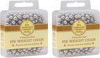 Mrs. Anderson's Baking Pie Weights | Stainless Steel Stoneware Beads for Blind Baking | Heat-Safe, Food-Safe, Easy to Use | Prevents Shrinking, Puffing, Bubbling | Connected Chain Weights