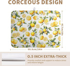 Lemon Dish Drying Mat Spring Summer Kitchen Dish Drying Pad Absorbent Drying Mat for Countertops Dish Dryer Mat Microfiber Dishes Drainer Pad Dish Drying Rack Mat (18x24 in)