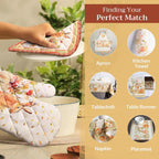 Maison d' Hermine Pot Holders 100% Cotton Heat Resistant Potholders 8" x 8" Hot Pads with Loop BBQ, Cooking, Baking, Grilling, Kitchen, Handling Hot Pans (Pack of 1, Pumpkin Passion)