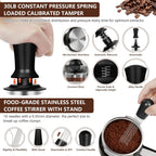 Y-Step 25 PCS Espresso Accessories Kit, Espresso Tamper Kit Coffee Tamper Set, 51mm Espresso Tamper with Spring Loaded Calibrated, 51mm Espresso Puck Screen and Dosing Funnel, WDT Tool, Latte Art Kit