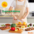 Riveira Teak Wood Cutting Board – Gourmet Teak Grandeur: 24 x 18 Wooden Cutting Board – Natural Wooden Cutting Boards For Kitchen Decorative – Innovative Juice Grooves Teak Wooden Chopping Board