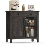 VASAGLE LIRY Collection - Buffet Cabinet, Coffee Bar Cabinet with a Drawer, Adjustable Shelf, Sideboard Storage with Cable Hole, Drawer Divider, Antique Charcoal UBBK341B02