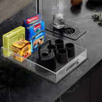 Acrylic Organizer Tray with Handles - Bed Table, Lucite Organizer for Bench, Coffee Table, Countertop, Kitchen, Bathroom, Living Room, Powder Room