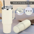 HASLE OUTFITTERS 40 oz Stainless Steel Tumbler with Handle, Vacuum Insulated Tumblers Bulk, Reusable Double Wall Travel Coffee Mug, Durable Powder Coated Water Bottle(Beige, 8)