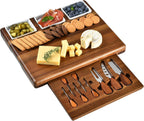 Shanik Large Acacia Wood Charcuterie Board Set with 3 Removable Ceramic Bowls & Serving Utensils - Housewarming, Wedding, Bridal Shower, Home and Kitchen, New Home Gift Ideas for Women, Gifts for Her