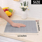 Homaxy 100% Cotton Terry Kitchen Dish Cloths, Ultra Soft and Absorbent Dish Towels for Kitchen, Suitable for Drying and Washing Dishes, 12 Pack, 12 x 12 Inches, Light Grey