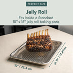 Ultra Cuisine Oven-Safe, Dishwasher-Safe 100% Stainless Steel Cooling & Baking Rack Set - Jelly Roll Sheet Pan Size - Heavy Duty - 10 x 14.7" - Set of 2 - Wire Cooling Racks for Baking & Cooking