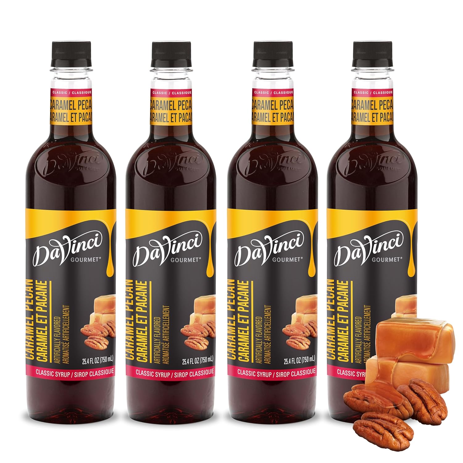 DaVinci Gourmet Classic Caramel Pecan Syrup, 25.4 Fluid Ounces (Pack of 4)