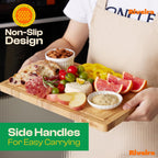 Riveira Bamboo End Grain Wood Cutting Board – Gourmet Bamboo Grandeur: 8 x 8 Wooden Cutting Board – Wooden Cutting Boards For Kitchen Decorative – Innovative Juice Grooves