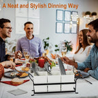 Cutlery Holder with Drain Holes, Silverware Caddy for Party Countertop, 3pcs Bins Set Utensil Holders for Spoon and Fork, White