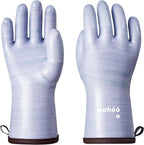 wahoo Professional Liquid Silicone Oven Mitts Gloves, Heat Resistant Gloves for Cooking, Baking, CoralAir Liner, 12 Inch, Purple, X-Large