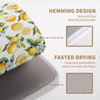 Lemon Dish Drying Mat Spring Summer Kitchen Dish Drying Pad Absorbent Drying Mat for Countertops Dish Dryer Mat Microfiber Dishes Drainer Pad Dish Drying Rack Mat (18x24 in)