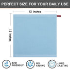 Kitinjoy 100% Cotton Kitchen Dish Cloths (12 X 12 Inches, Sky Blue),6 Pack Waffle Weave Ultra Soft Absorbent Dish Towels for Drying Dishes Quick Drying Kitchen Towels Dish Rags