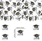 Gyufise 48Pcs Edible 2025 Graduation Cap Cupcake Toppers Wafer Paper Class of 2025 Grad Cap Cupcake Picks for 2025 Graduation Theme Party Cake Decorations Supplies Purple