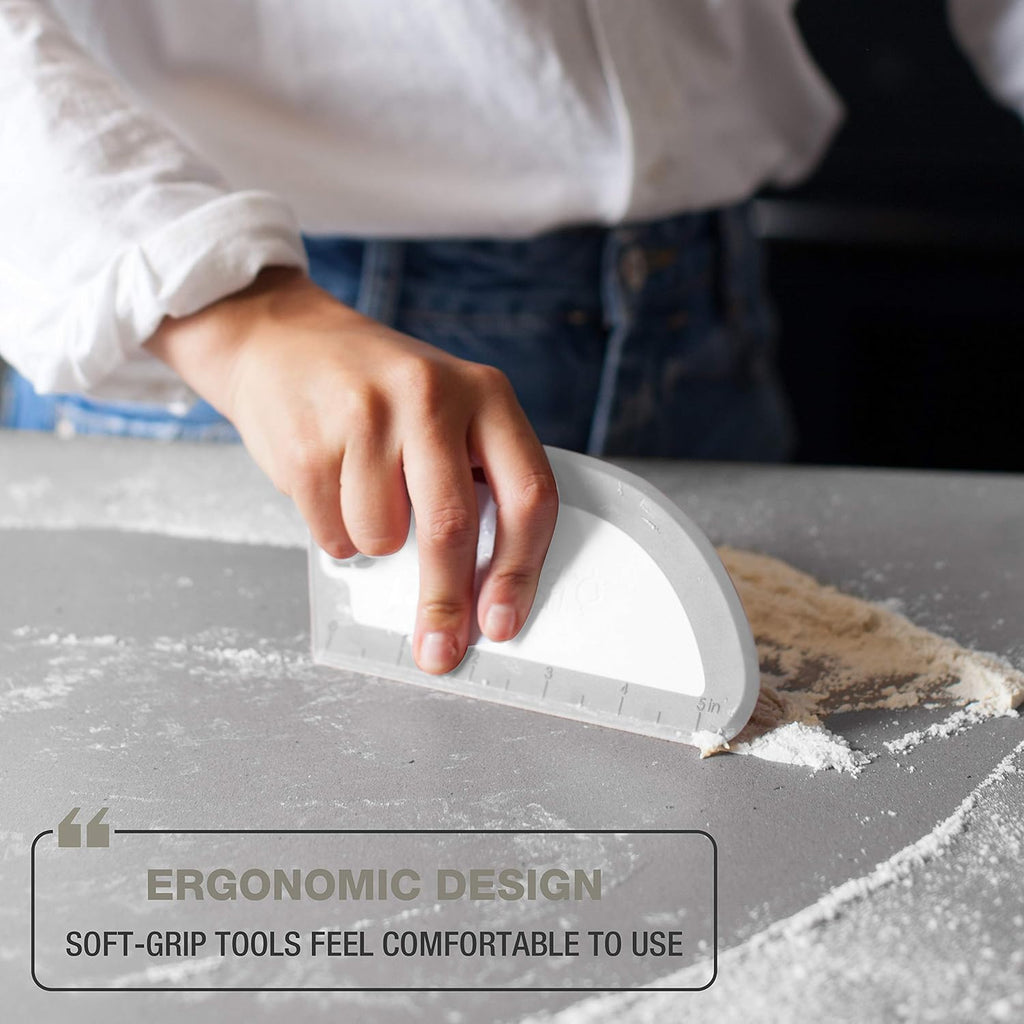 Artisan Bread Whisk and Bench Scraper Duo - Essential Dough Mixer Tools - Sourdough Bread Baking Supplies