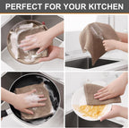 Kitinjoy 100% Cotton Kitchen Dish Cloths, 6 Pack Waffle Weave Ultra Soft Absorbent Dish Towels for Drying Dishes Quick Drying Kitchen Towels Dish Rags, 12 X 12 Inches, Tan