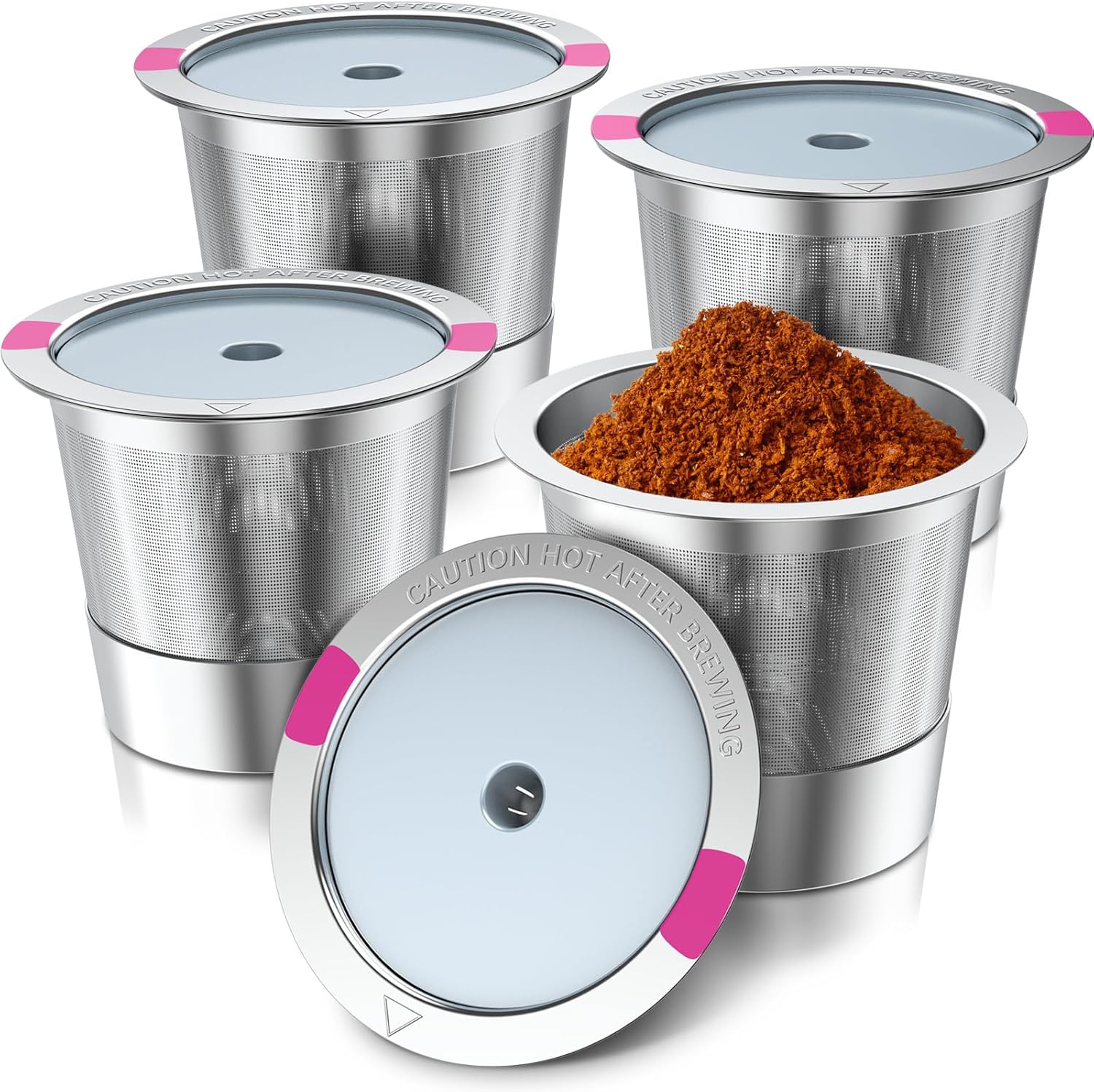 Reusable K Cups Coffee Pods for K eurig, Universal Stainless Steel Reusable K Cup Coffee Filters Compatible with K eurig 1.0 Coffee Machines,Eco-Friendly, BPA-Free (4 Pack)