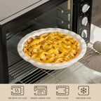 MALACASA 9 Inch Pie Pan, Embossed Deep Dish Plate, 45 OZ Round Quiche Baking Dish for Oven, Fluted for Apple Pie and Quiche, Set of 2, Series LYDIA