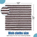 Homaxy 24 Pack Kitchen Dish Cloths, Ultra Soft and Absorbent Dish Towels, Reusable Fast Drying Microfiber Cleaning Cloth, Coral Velvet Wave Design No-lint, 10 x 10 inches, Brown