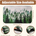 Dish Drying Mat Watercolor Foggy Forest Coffee Bar Mat for Countertop Absorbent Rubber Backed Hide Stain Dish Drainer Rack Pad Coffee Maker Espresso Machine Dining Room Decor 11.8 x 19.7 Inch