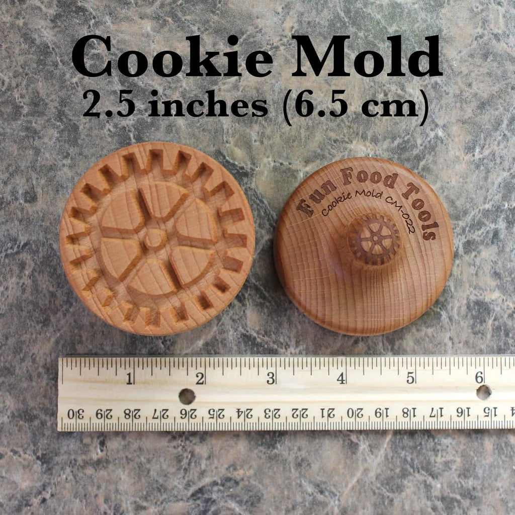 Wood Cookie Stamp, 2.5 Inch (Gear CS-022)