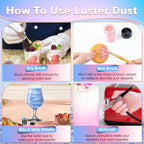 Edible Glitter for Cocktails Cakes Drinks, Rose Gold Edible Glitter, Gold Edible Glitter, Blue Edible Glitter, Purple Edible Glitter, Luster Dust Edible Drink Glitter Spray 4 Colors