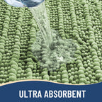 Arotive Luxury Chenille Bathroom Rug Mat, Extra Soft Thick Absorbent Shaggy Bath Rugs, Non-Slip Machine Wash Dry, Plush Bath Mats for Bathroom, Shower and Tub, 60x24, Sage Green